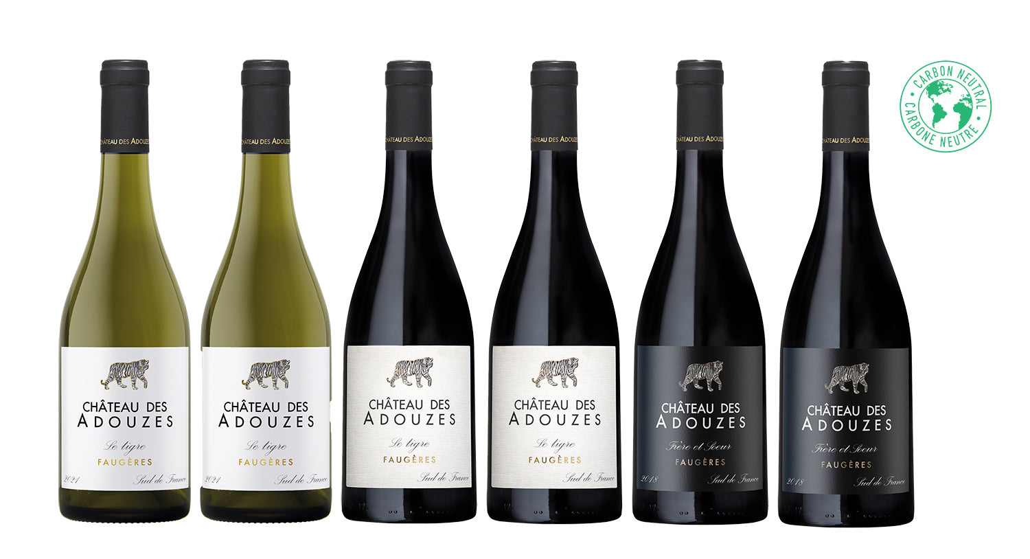 A Box of Adouzes - 2 x le Tigre Blanc, 2 x le Tigre, 2 x Frère et Sœur –  Wine for Two : Wines from boutique, sustainable vineyards